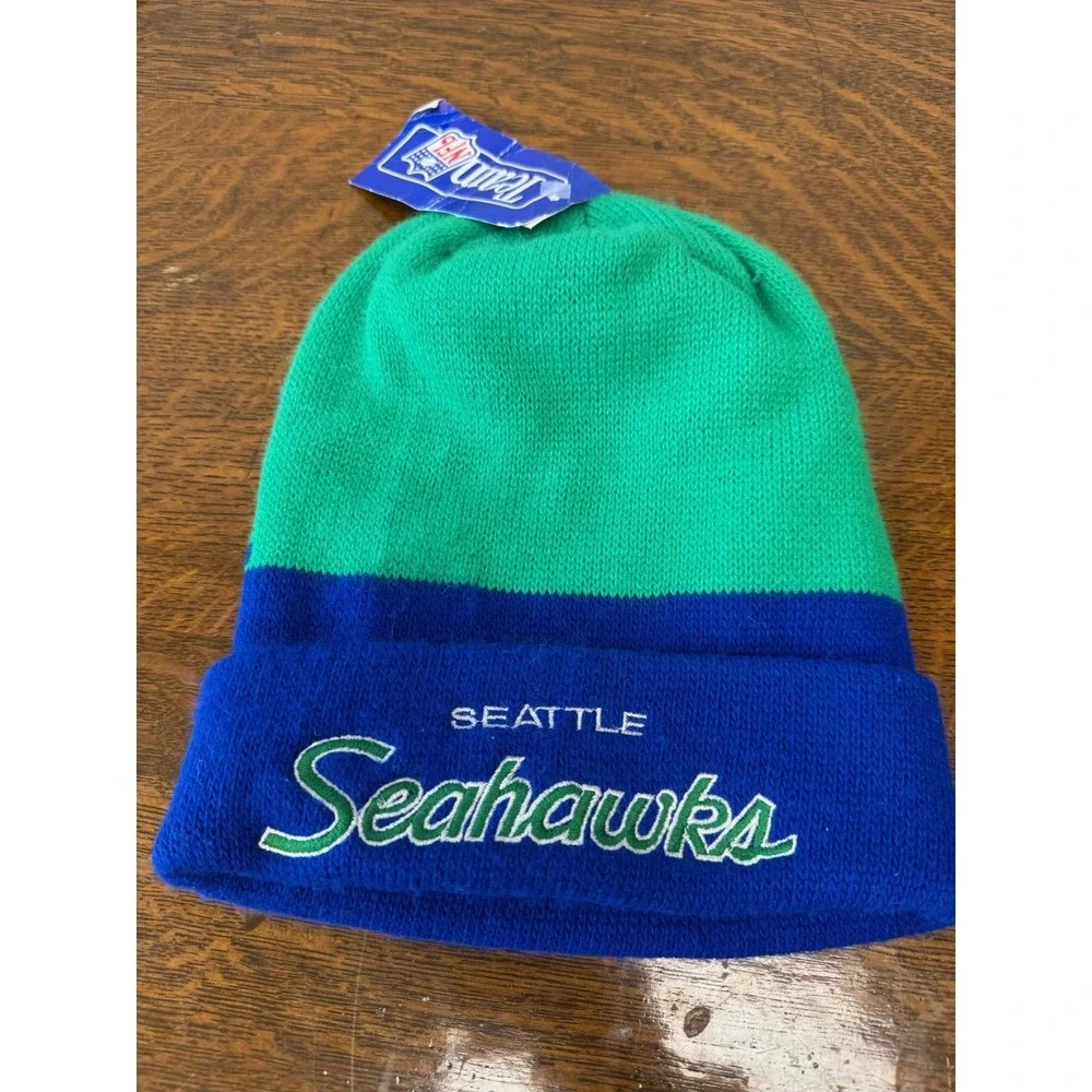 Vintage Seattle Seahawks Hat Mens One Size Green Blue NFL Football Team NFL 90s‎